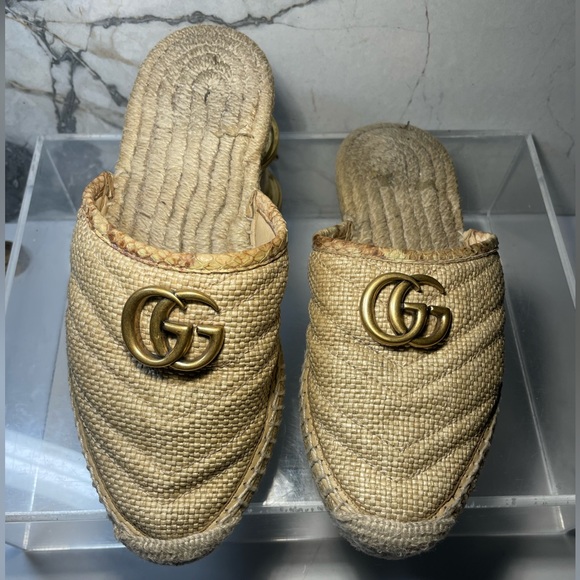 GUCCI double cloth mules sz 35 made in spain - Picture 6 of 16